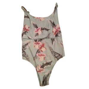 RHYTHM PACSUN ONE PIECE LIGHT BLUE FLORAL SIZE LARGE WOMEN'S BATHING SWIMSUIT